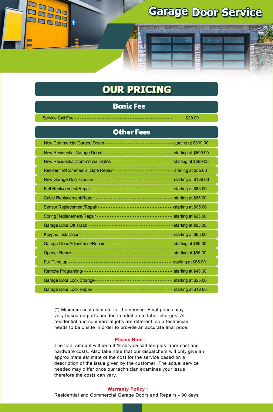 Garage Door 24 Hours Repairs Austin, TX 512-649-7918